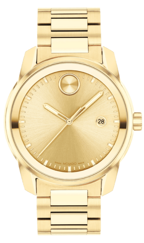 Movado Bold Verso Gold Dial Gold Steel Strap Watch for Men - 3600861