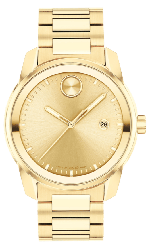 Movado Bold Verso Gold Dial Gold Steel Strap Watch for Men - 3600861