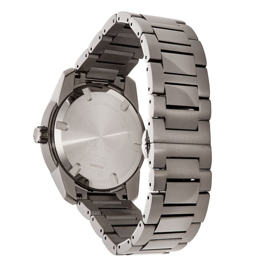Movado Bold Verso Grey Dial Grey Steel Strap Watch for Men - 3600860