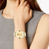 Movado Bold Yellow Gold Dial Yellow Gold Steel Strap Watch For Women - 3600085