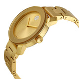 Movado Bold Gold Dial Yellow Gold Steel Strap Watch for Women - 3600104