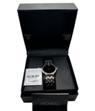 Movado Classic Quartz Black Dial Silver Steel Strap Watch for Men - 0606337
