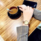 Movado Edge Gold Dial Gold Steel Strap Watch for Women - 3680014