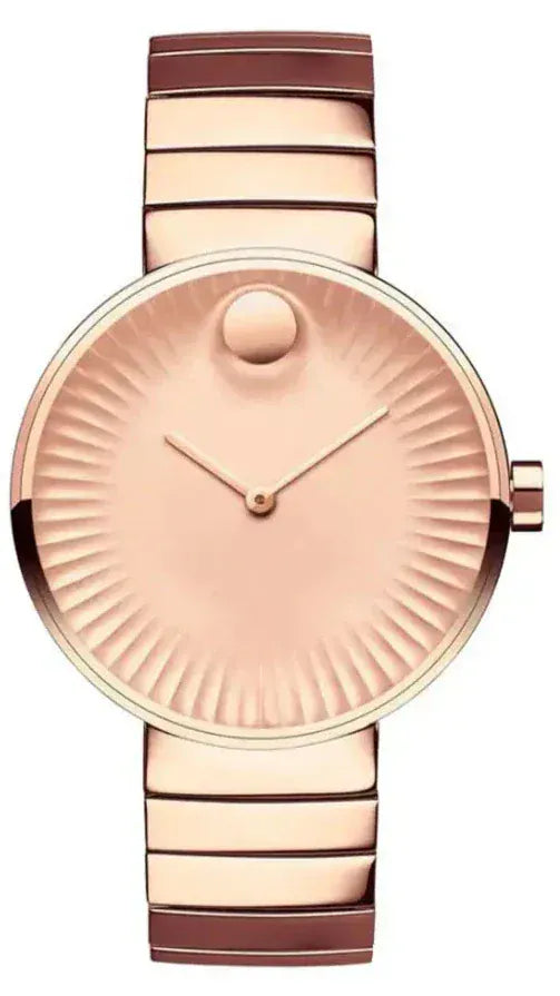 Movado Edge Rose Gold Dial Rose Gold Steel Strap Watch for Women - 3680013