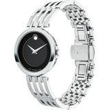 Movado Esperanza 28mm Black Dial Silver Steel Strap Watch For Women - 0607051