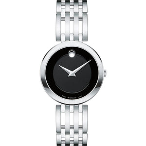 Movado Esperanza 28mm Black Dial Silver Steel Strap Watch For Women - 0607051