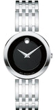 Movado Esperanza 28mm Black Dial Silver Steel Strap Watch For Women - 0607051