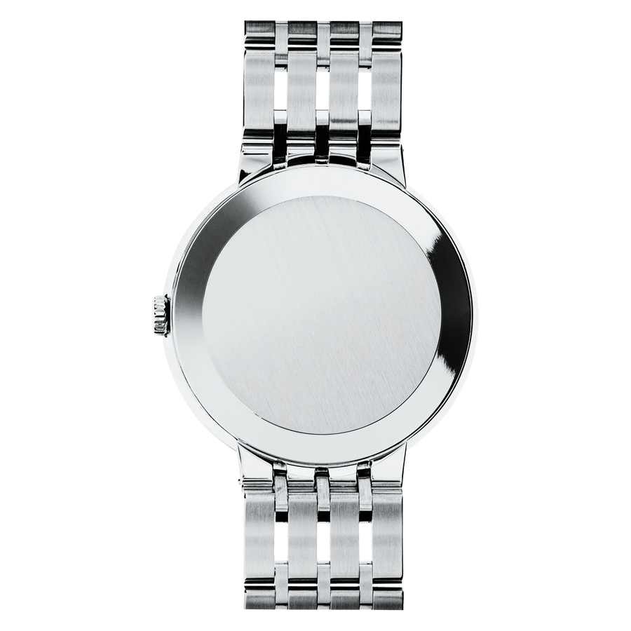 Movado Esperanza 39mm Black Dial Silver Steel Strap Watch For Men - 0607057