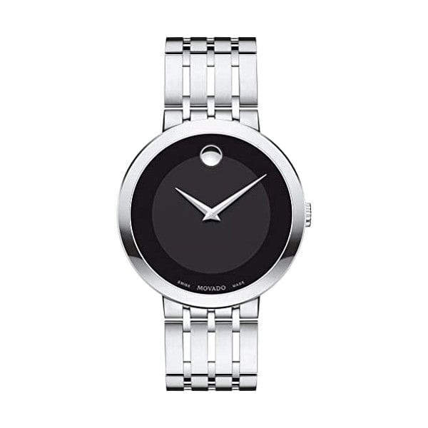 Movado Esperanza 39mm Black Dial Silver Steel Strap Watch For Men - 0607057
