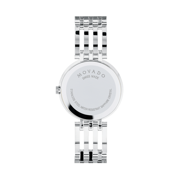 Movado Esperanza 63 Diamonds Black Dial Silver Steel Strap Watch For Women - 0607052