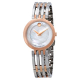 Movado Esperanza Mother of Pearl Dial Two Tone Steel Strap Watch For Women - 0607114