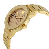 Movado Bold Glitter Gold Dial Gold Steel Strap Watch for Women - 3600346