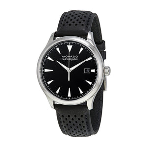 Movado Heritage Calendoplan Black Dial Black Leather Strap Watch for Men - 3650004