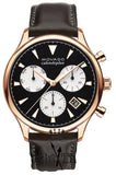Movado Heritage Calendoplan Chronograph Black Dial Brown Leather Strap Watch for Men - 3650021