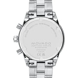 Movado Heritage Calendoplan Chronograph Blue Dial Silver Steel Strap Watch For Men - 3650124