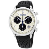 Movado Heritage Calendoplan Chronograph Silver Dial Black Leather Strap Watch for Men - 3650024