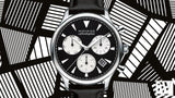 Movado Heritage Chronograph Black Dial Black Leather Strap Watch for Men - 3650005