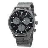 Movado Heritage Calendoplan Chronograph Black Dial Grey Mesh Strap Watch for Men - 3650100