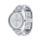 Movado Bold Diamonds Silver Dial Silver Steel Strap Watch for Women - 3600149