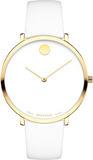 Movado 70th Anniversary Limited Edition White Dial White Leather Strap Watch For Women - 0607138