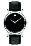 Movado Museum Black Dial Black Leather Strap Watch For Men - 2100002