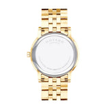 Movado Museum Black Dial Gold Steel Strap Watch For Men - 606997
