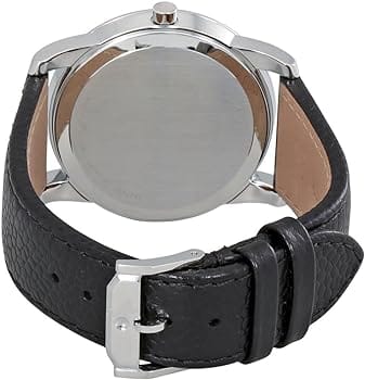 Movado Museum Blue Dial Black Leather Strap Watch For Men - 607013