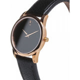 Movado Museum Classic Black Dial Black Leather Strap Watch For Women - 607061