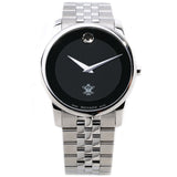 Movado Museum Classic Black Dial Silver Steel Strap Watch for Men - 0607199