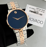 Movado Museum Classic Blue Dial Two Tone Steel Strap Watch for Men - 0607267