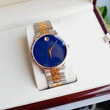Movado Museum Classic Blue Dial Two Tone Steel Strap Watch for Men - 0607267