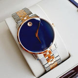 Movado Museum Classic Blue Dial Two Tone Steel Strap Watch for Men - 0607267