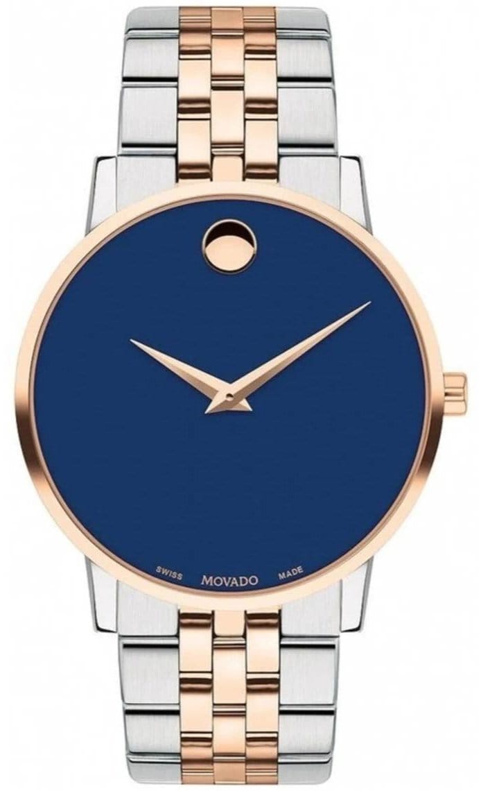 Movado Museum Classic Blue Dial Two Tone Steel Strap Watch for Men - 0607267