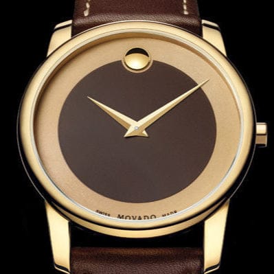 Movado Museum Classic Brown Dial Brown Leather Strap Watch For Men - 0606880