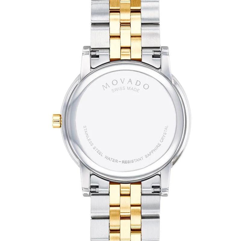 Movado Museum Classic Diamonds Black Dial Two Tone Steel Strap Watch for Men - 0607202