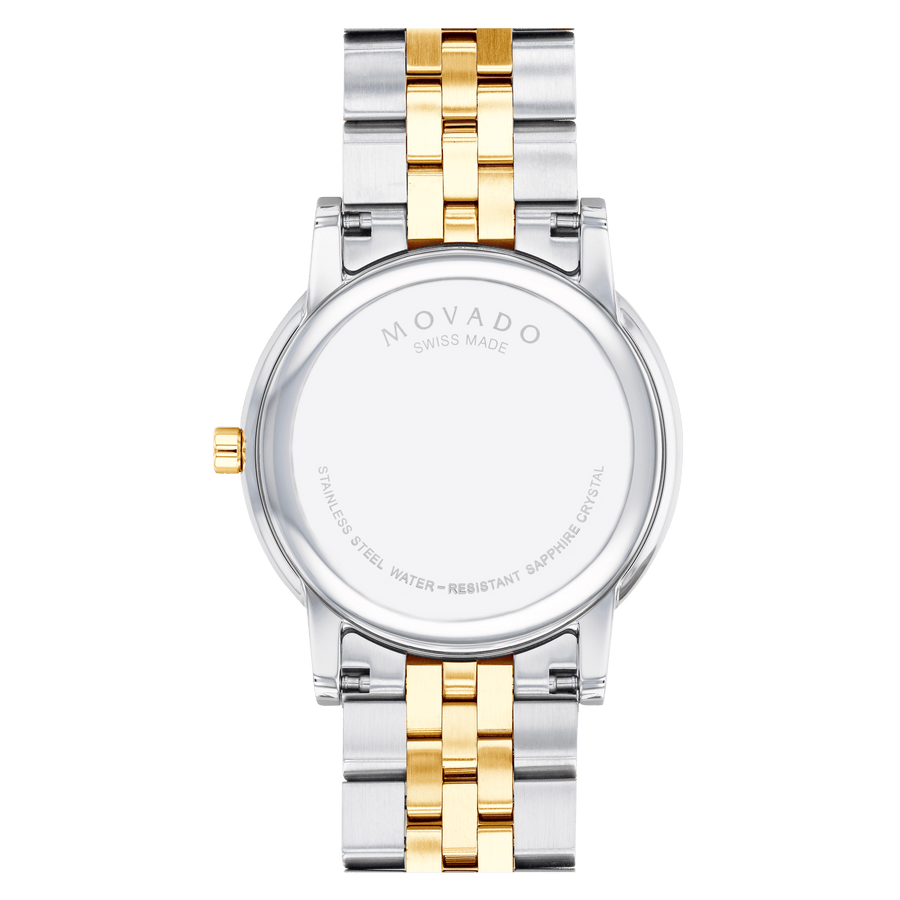 Movado Museum Classic Diamonds Black Dial Two Tone Steel Strap Watch for Men - 0607202