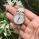 Movado Museum Classic Diamonds Mother of Pearl Dial Two Tone Steel Strap Watch For Women - 0606613