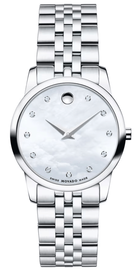 Movado Museum Classic Mother of Pearl Dial Silver Steel Strap Watch For Women - 0606612