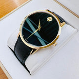 Movado Museum Classic Quartz Black Dial Black Leather Strap Watch for Men - 0607195