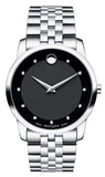 Movado Museum Diamonds Black Dial Silver Steel Strap Watch For Men - 606878