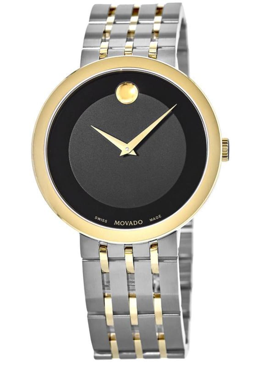 Movado Museum Esperanza Black Dial Two Tone Steel Strap Watch For Men - 0607058