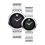 Movado Esperanza 28mm Black Dial Silver Steel Strap Watch For Women - 0607051