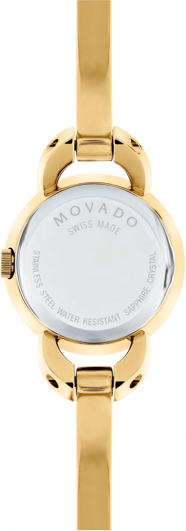 Movado Rondiro 22mm Black Dial Yellow Gold Steel Strap Watch For Women - 0606888
