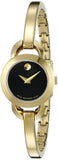 Movado Rondiro 22mm Black Dial Yellow Gold Steel Strap Watch For Women - 0606888
