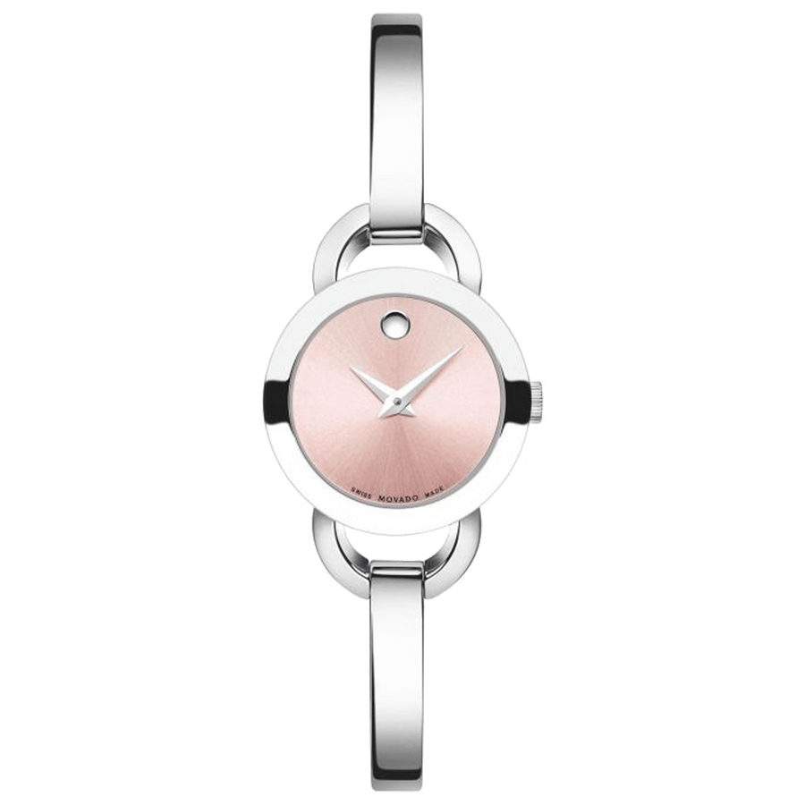 Movado Rondiro 22mm Pink Dial Stainless Steel Watch For Women - 0606797