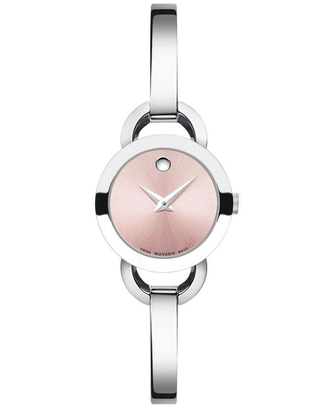 Movado Rondiro 22mm Pink Dial Stainless Steel Watch For Women - 0606797