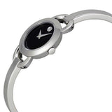 Movado Rondiro 22mm Black Dial Silver Steel Strap Watch For Women - 0606796