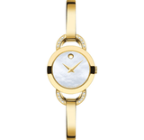 Movado Rondiro Mother of Pearl Dial Gold Steel Strap Watch For Women - 0606889