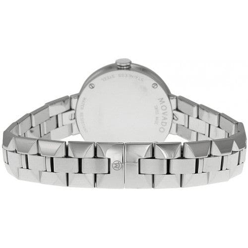 Movado Sapphire Diamonds Silver Dial Silver Steel Strap Watch For Women - 606814