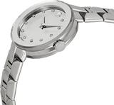 Movado Sapphire Diamonds Silver Dial Silver Steel Strap Watch For Women - 606814